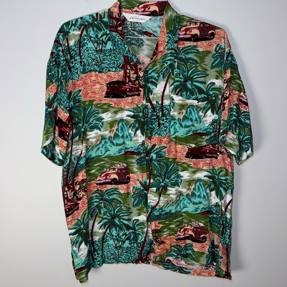 Uluwatu Large Hawaiian Shirt Car Surfboard
